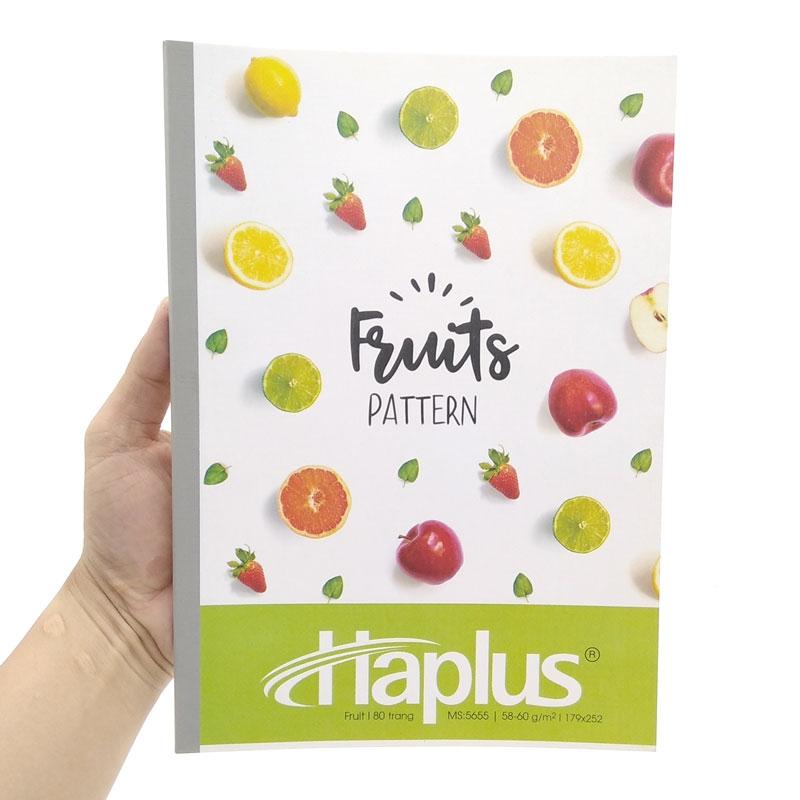 Combo 5 Tập Fruit Kẻ Ngang 80 Trang ĐL 58-60g/m2 - Haplus 5655 (Mẫu Màu Giao Ngẫu Nhiên)