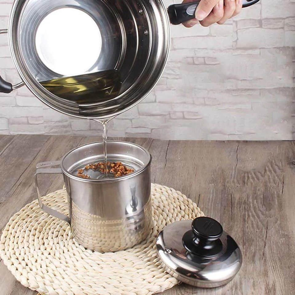 Ca Lọc Dầu Inox 304 Không Thấm Lọc Dầu Cực Trong ,Không Để Lại Cặn,Nguyên Chất Dầu Không Đen - Hàng Loại 1 - Chính Hãng MINIIN