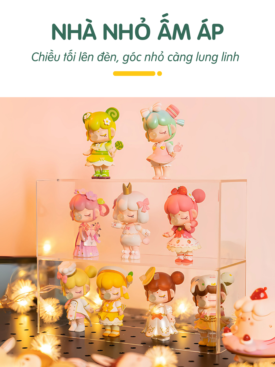 Khay đựng mica trong suốt, đặt mô hình, vật dụng, chống bụi