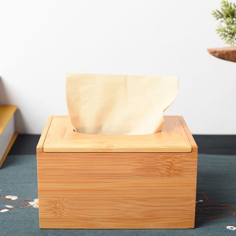 Hộp đựng giấy ăn bằng gỗ tre trúc tự nhiên cao cấp