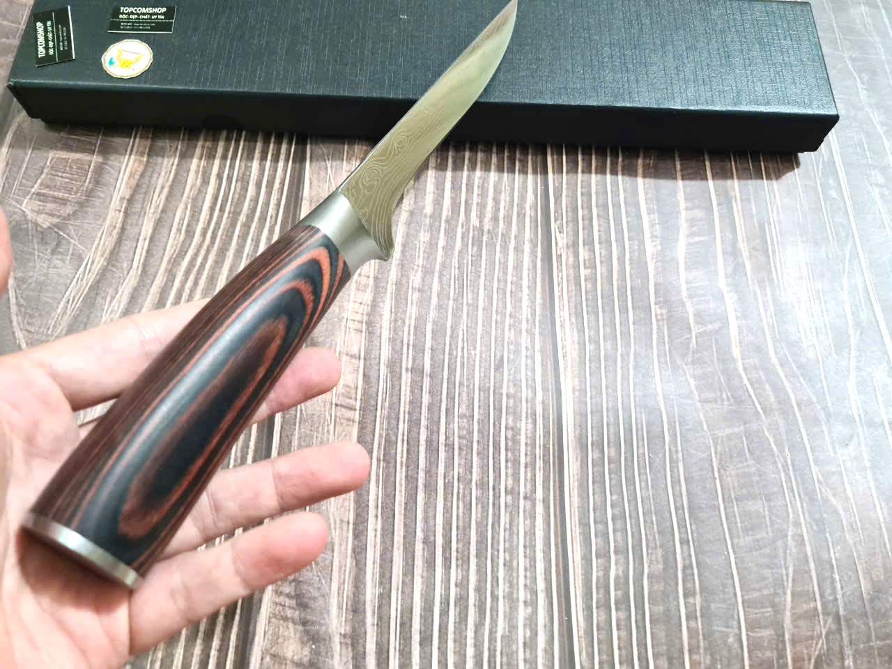 DAO - DAO BẾP NHẬT BẢN CLASSIC BONINGTHÉP DAMASCUS MÃ A3 DT120 nt topcomshop vn
