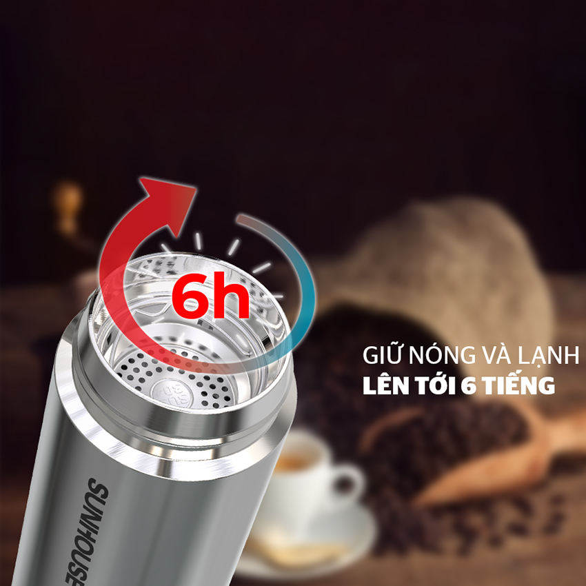 Bình giữ nhiệt inox 304 Sunhouse 450ml KS-TU450I