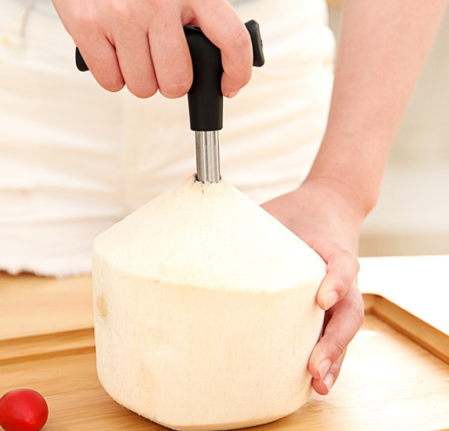 Dụng Cụ Khui Dừa lấy nước bằng tay Nhanh/Cây đục lỗ quả dừa siêu tốc chất liệu thép không gỉ an toàn và tiện dụng - PaKaSa