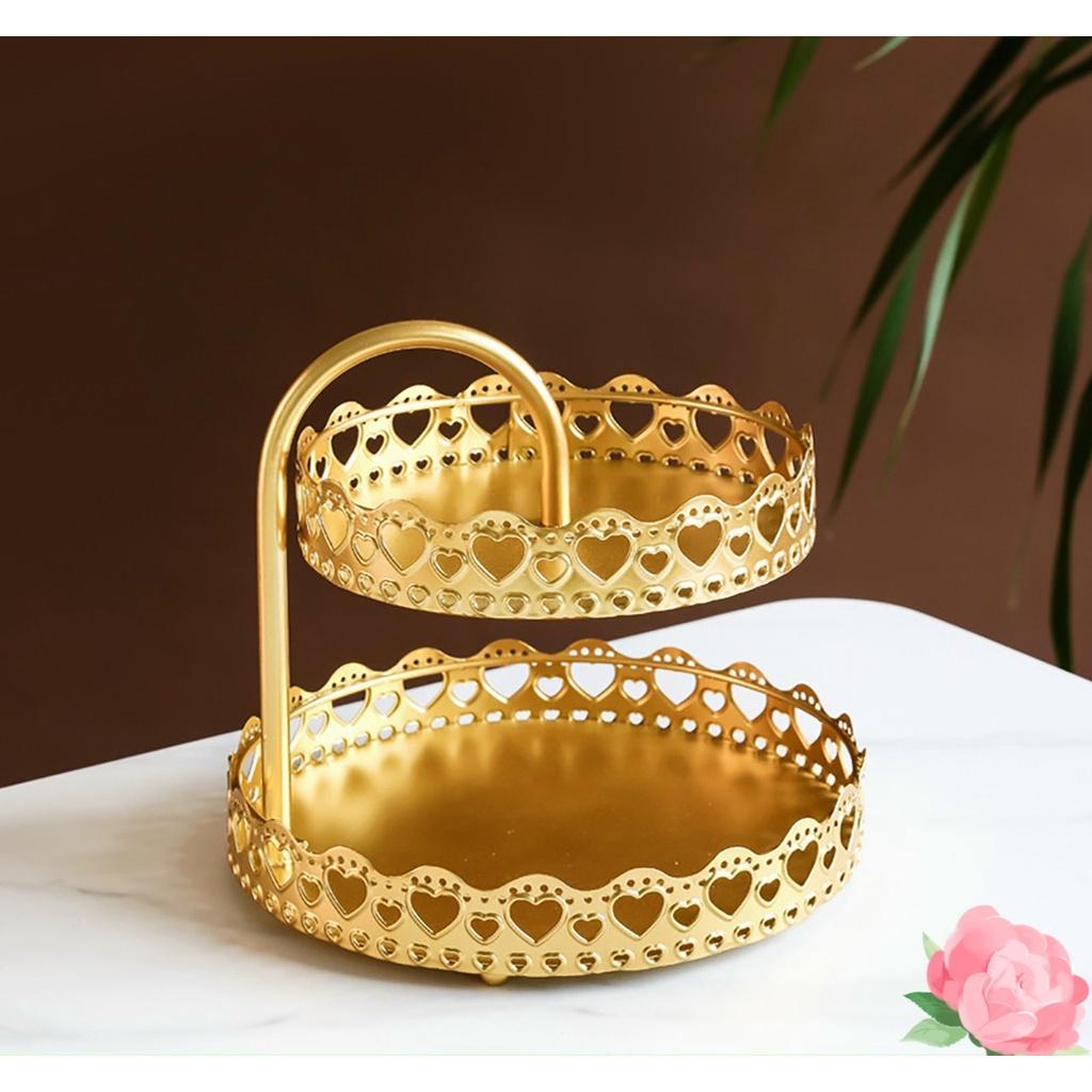 Khay 2 Tầng Đựng Trái Cây Trang Trí Nhà Cửa Khay Bánh Ngọt