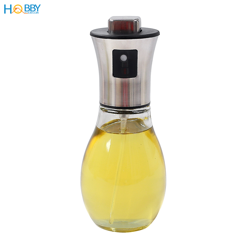 Bình phun xịt dầu ăn thủy tinh nắp bọc inox 304 Hobby Home Decor BD200