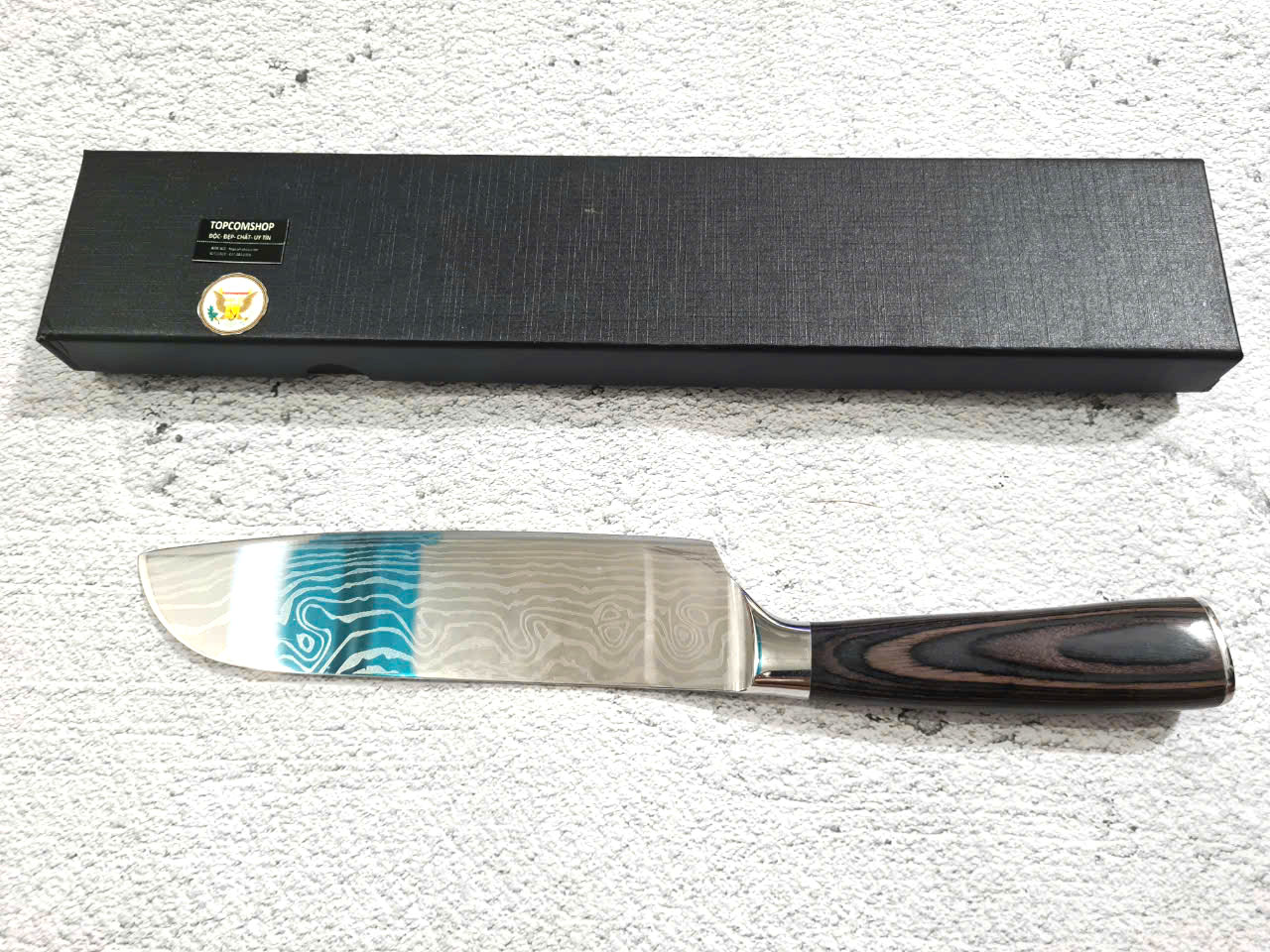 DAO - DAO BẾP NHẬT BẢN SANTOKU THÉP DAMASCUS MÃ A6 DT116 nt topcomshop vn