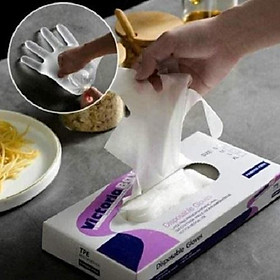 Hộp 100 găng tay cao su TPE Victoria Bay, bao tay siêu dai dùng 1 lần làm bếp nấu ăn vệ sinh