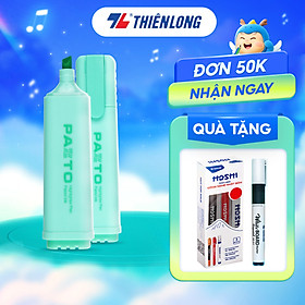 Bút dạ quang màu Pastel Thiên Long Flexoffice Pazto FO-HL009/VN - Bút dạ quang rửa được - Không để lại vết khi Photocopy
