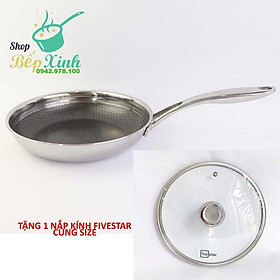 Chảo Chống Dính Bếp Từ Cào Không Xước Kims Cook Hàn Quốc inox 304 - 20cm/22cm/24cm/26cm/28cm/30cm/32cm - tặng 1 nắp kính Fivestar