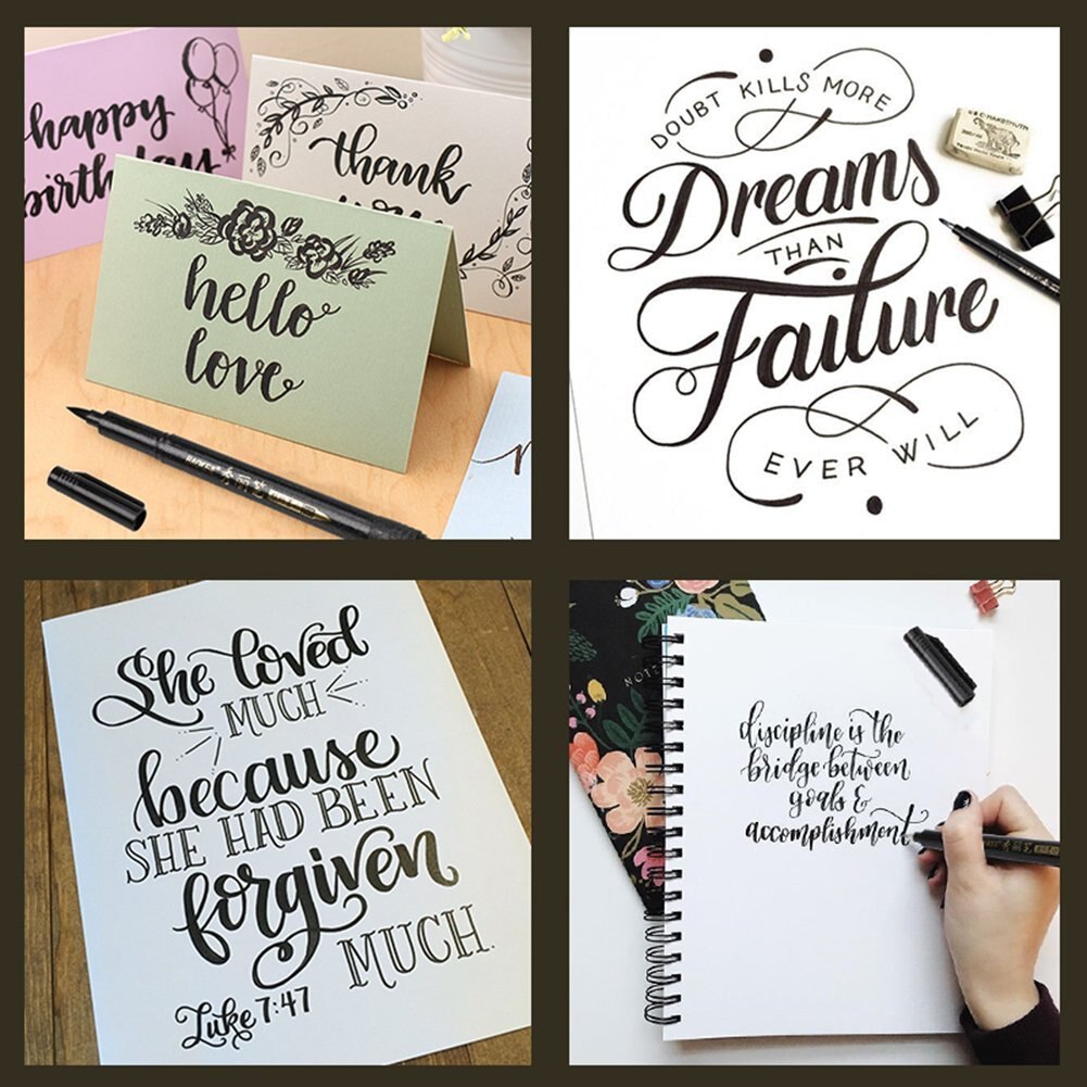 Hộp 12 Cái Bút viết thư pháp,chữ Trung, Hàn Nhật,calligraphy...kèm ống mực -BAOKE/1+S20/21/22/23