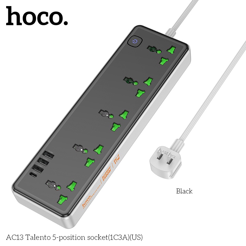 Ổ Cắm Điện USB Đa Năng cao cấp chống giật, sạc nhanh 17W chống cháy nổ, dây dài 1.5m AC13 - hàng nhập khẩu