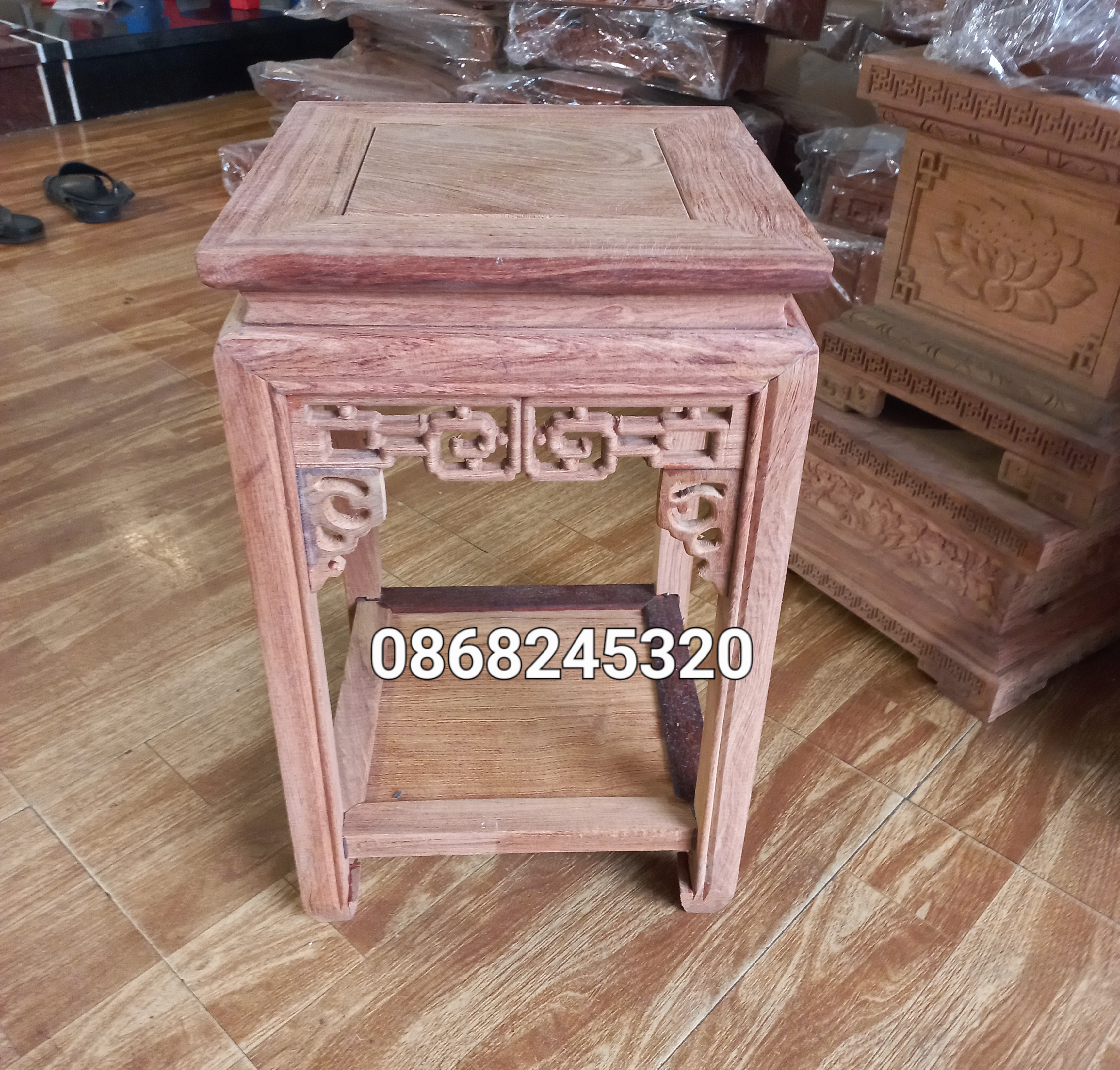 Đôn để đồ đa năng bằng gỗ hương đá kt cao 80×30cm