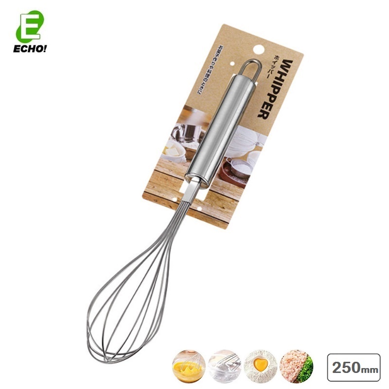 Dụng cụ đánh trứng inox Echo Whipper 250mm - Hàng nội địa Nhật Bản nhập khẩu chính hãng