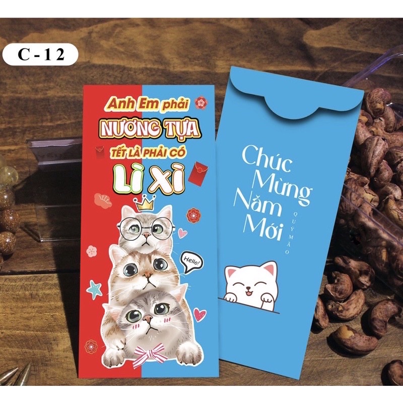 Set 100 bao lì xì Tết , phát tài cả năm hàng đẹp nhiều mẫu mới , vô cùng xinh xắn và cute