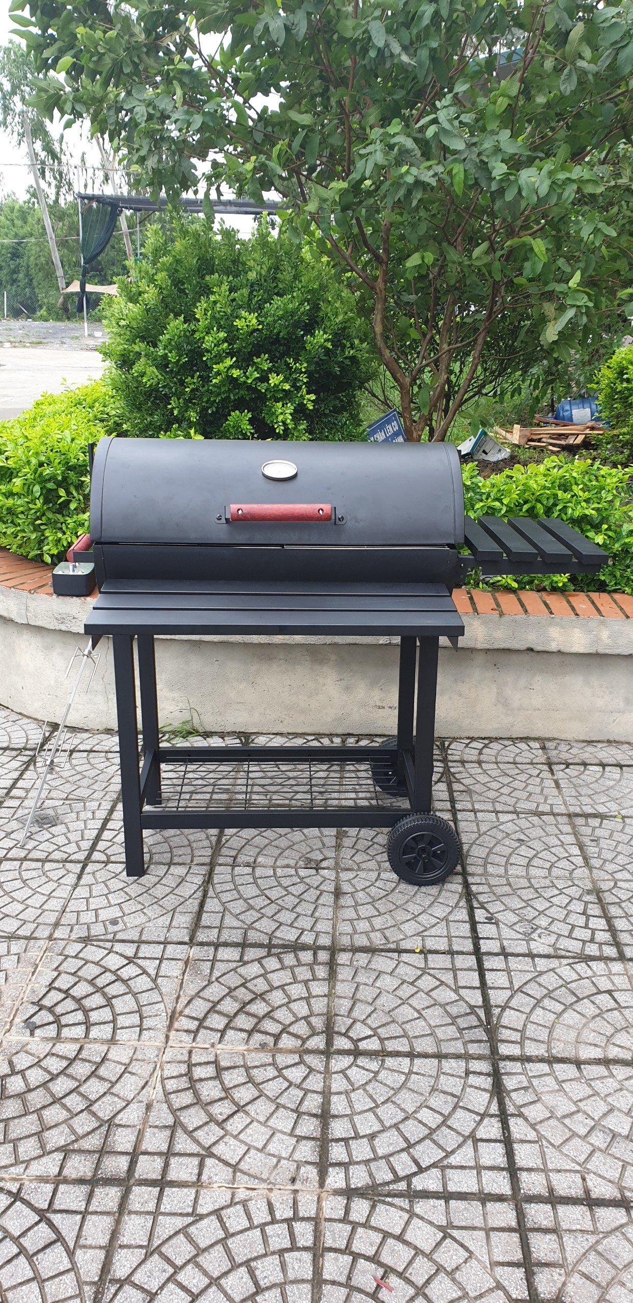 Bếp Nướng Than Hoa Sân Vườn Cao Cấp BBQ05 Có Moto Xoay