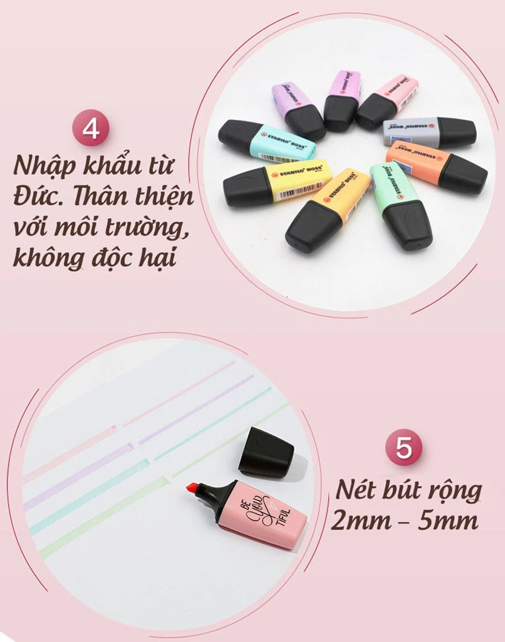 Bút dạ quang STABILO BOSS MINI 07 - Xanh lá phấn (116)