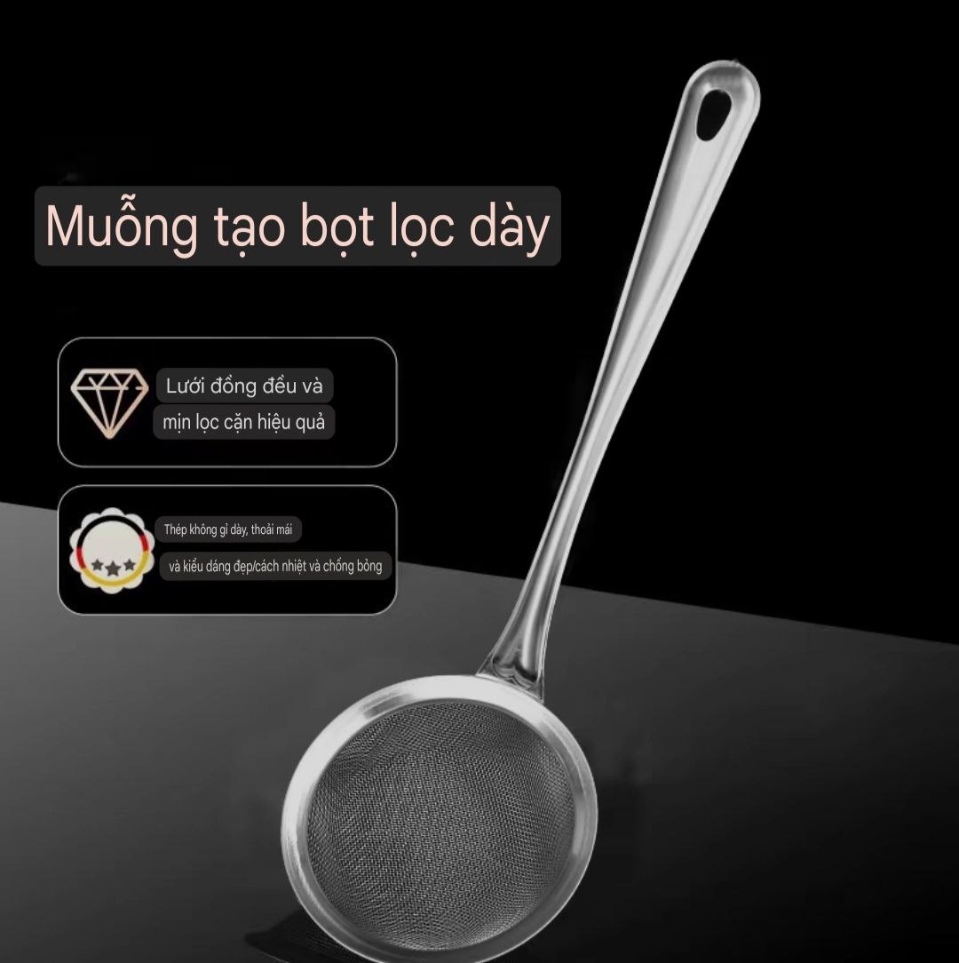 Dụng cụ lọc vớt bọt lọc dầu, hớt bọt, vợt vớt cặn bã inox