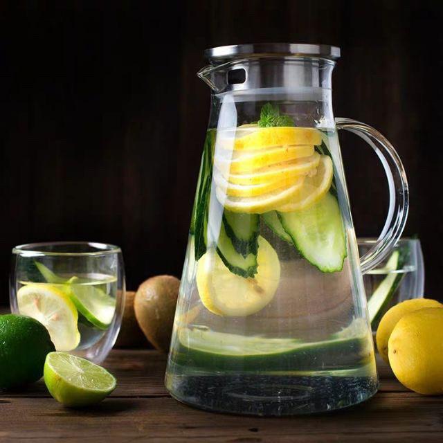 Bình nước thuỷ tinh siêu chịu nhiệt 120 độ C cao cấp 1.8 lít