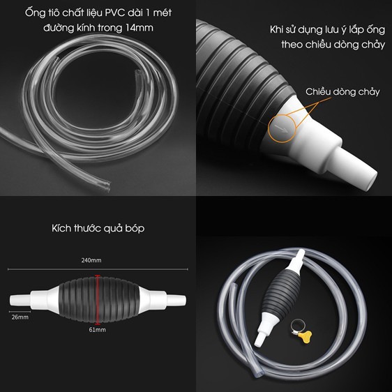 Dụng Cụ Bơm Hút Rượu Xăng Dầu Chất Lỏng Bóp Tay Tiện Lợi Đa Năng - Hàng Loại 1- Chính Hãng MINIIN