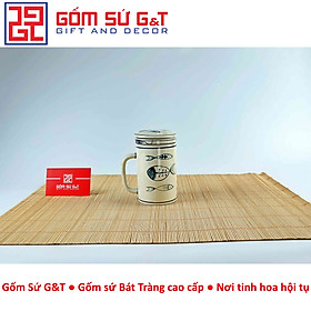 Cốc lọc trà vẽ xương cá
