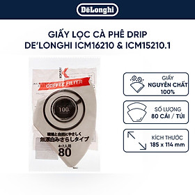 Giấy lọc cà phê dành cho máy pha cà phê drip DeLonghi ICM16210, ICM15210 (80 tờ/ túi)