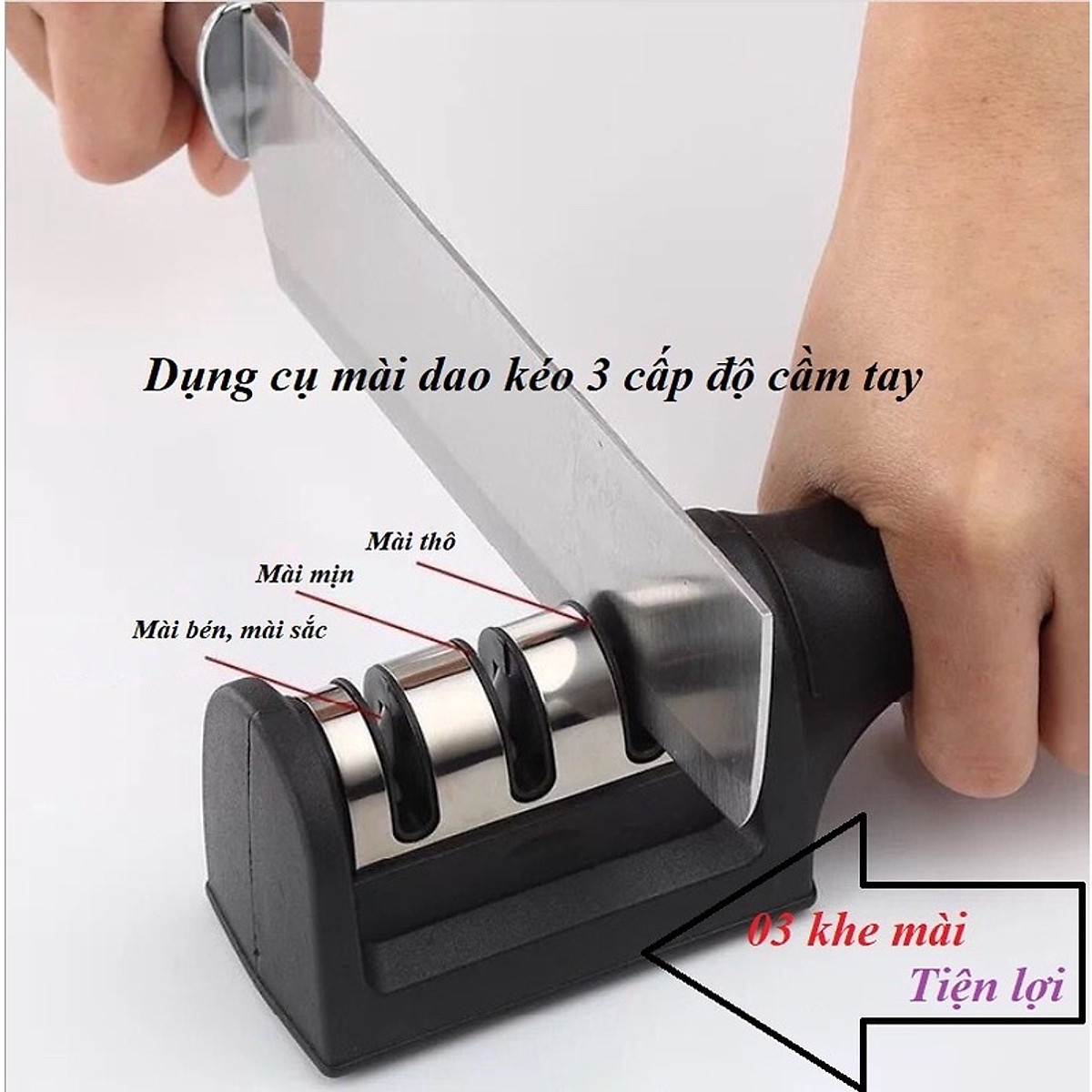 Dụng cụ mài dao, mài kéo 3 rãnh