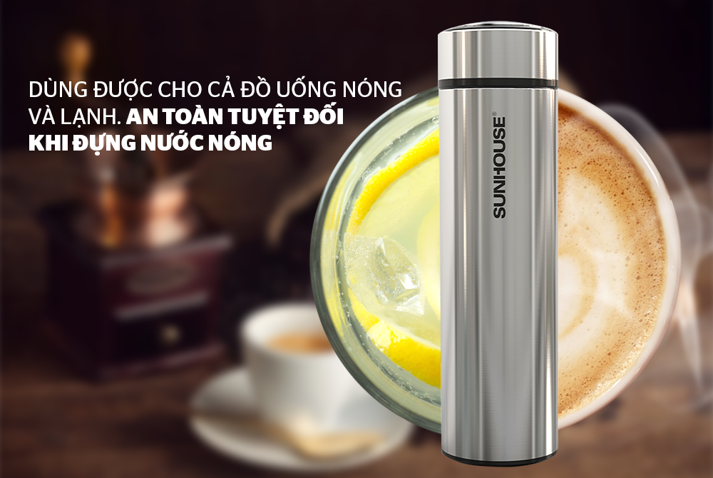 Bình giữ nhiệt inox 304 Sunhouse 450ml KS-TU450I