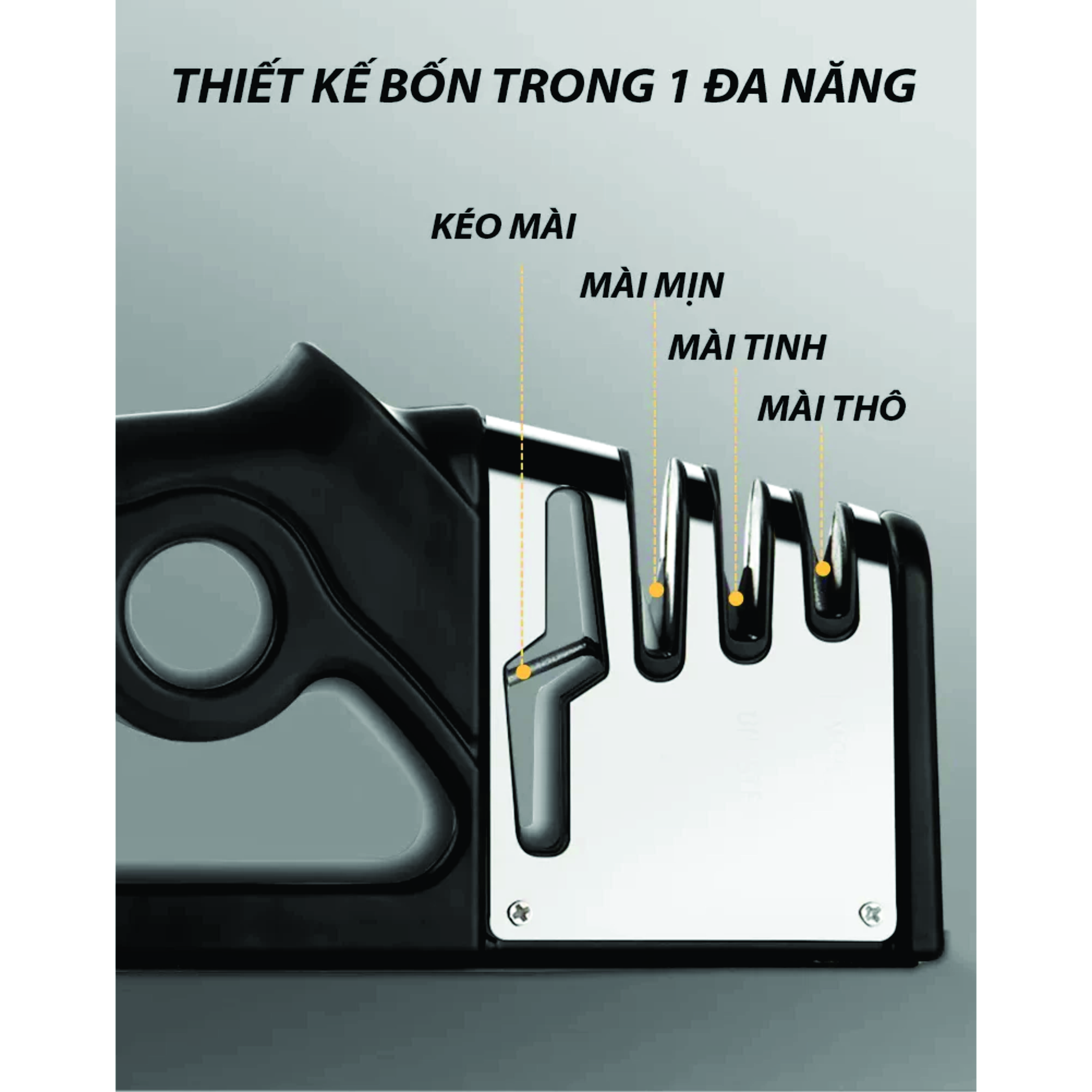 Dụng Cụ Mài Dao Mài Kéo Inox Cao Cấp 4 Trong 1 Phục Hồi Lưỡi Dao Hiệu Quả.