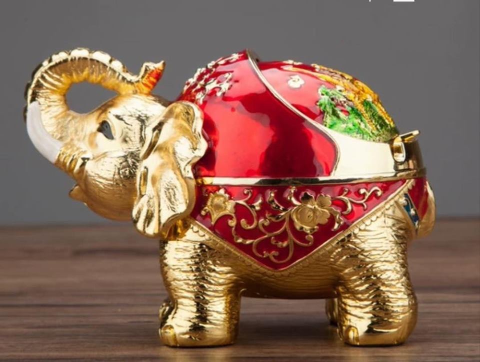 gạt tàn con voi tài lộc đứng bằng đồng ( tặng kèm mở bia 3in1)
