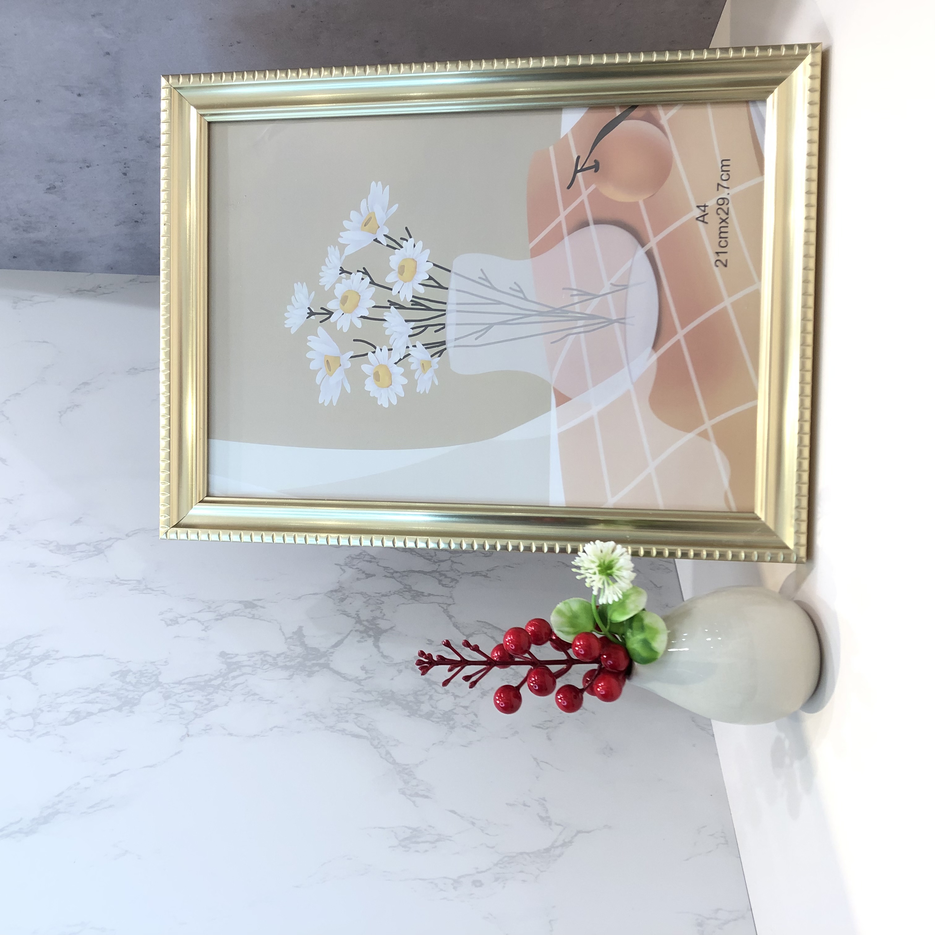 Khung ảnh A4 - khung bằng khen A4 - kiểu classic hoa văn nổi họa tiết đơn giản, khung ảnh phong cách Nhật Bản màu sắc nhẹ nhàng sang trọng