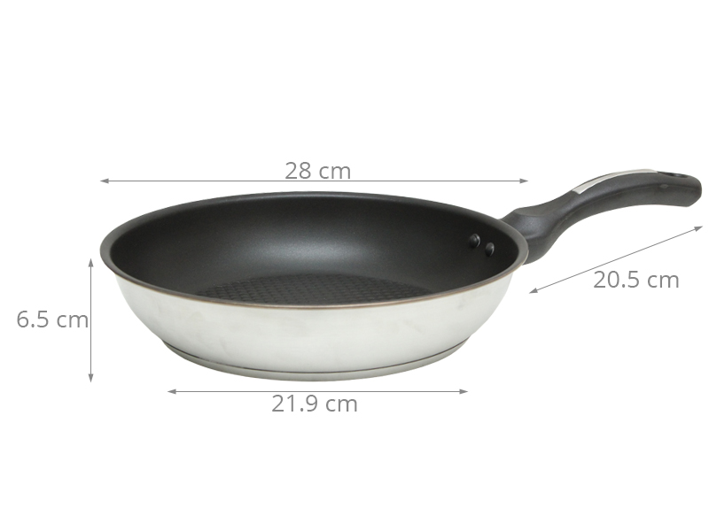 Chảo Inox Chống Dính 3 Đáy Fivestar Đủ Kích Thước 22/24/26/28 cm - Chất Lượng Cao Chính Hãng - Sử Dụng Được Tất Cả Loại Bếp