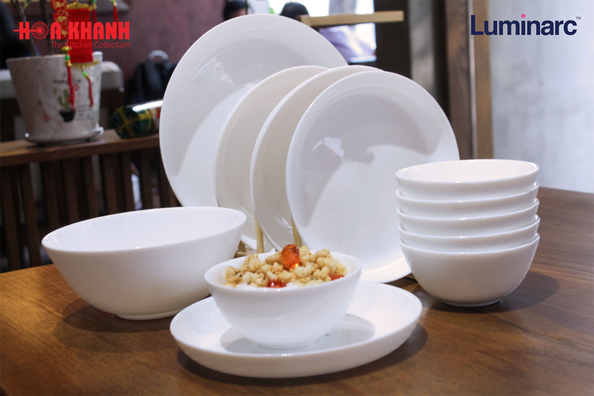 Tô Thủy Tinh Luminarc Diwali Shells 18cm cường lực, kháng vỡ - 1 cái - Q1656