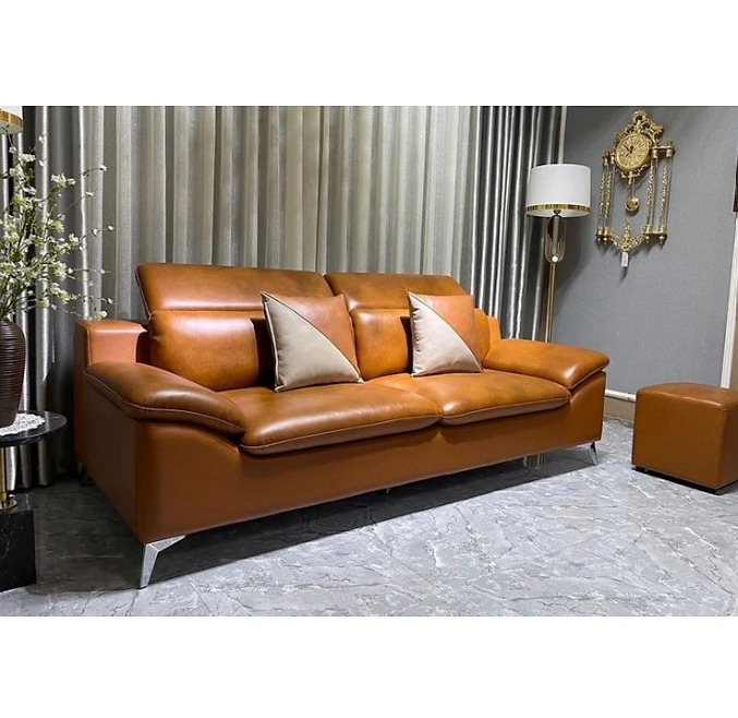 Sofa góc L da bò Italy Tundo màu nâu – SFBCT08 2m6 x 1m8 hàng cao cấp chuẩn da bò nhập khẩu Ý