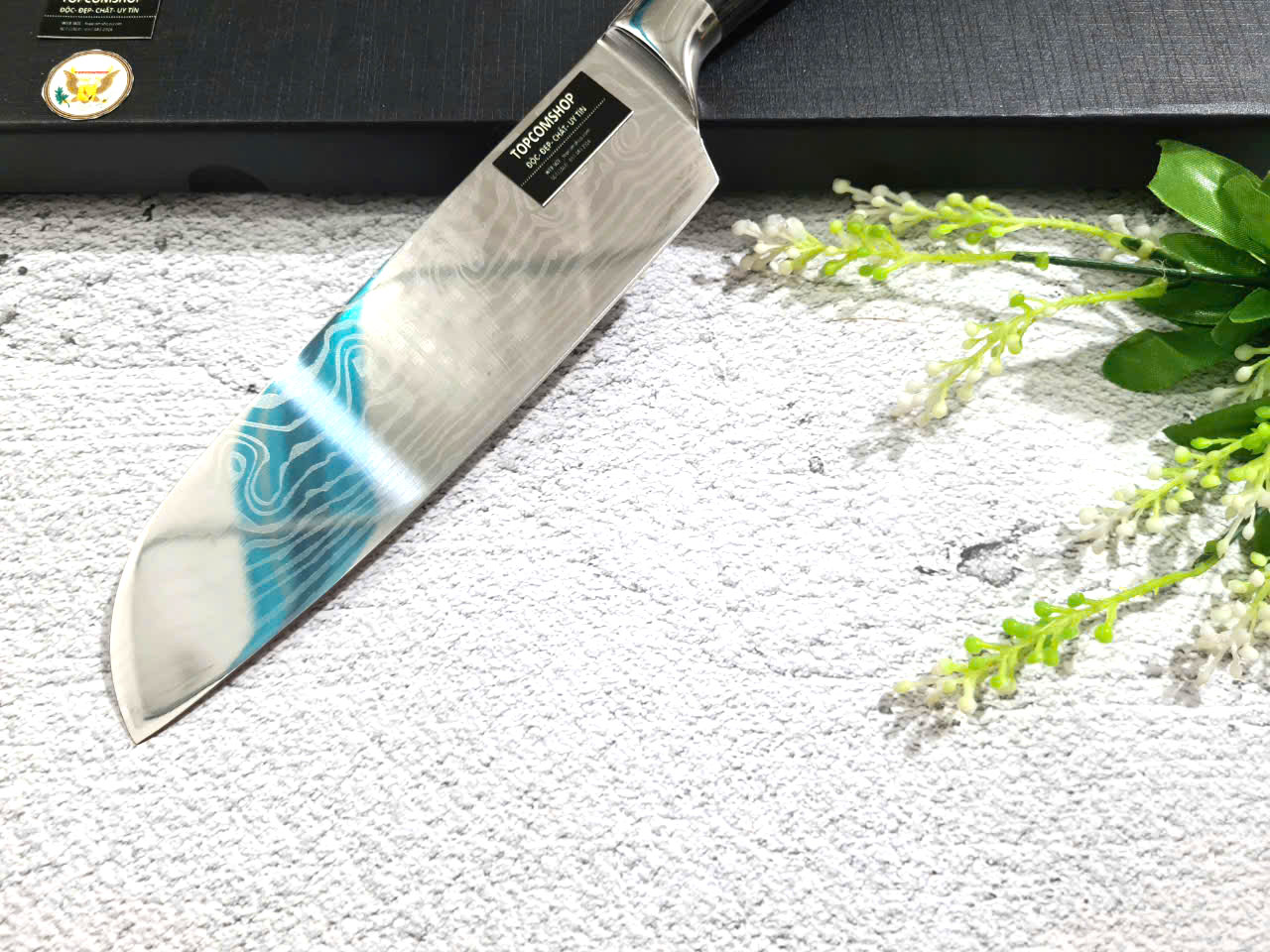 DAO - DAO BẾP NHẬT BẢN SANTOKU THÉP DAMASCUS MÃ A2 DT116 nt topcomshop vn