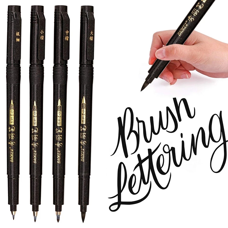 Hộp 12 Cái Bút viết thư pháp,chữ Trung, Hàn Nhật,calligraphy...kèm ống mực -BAOKE/1+S20/21/22/23