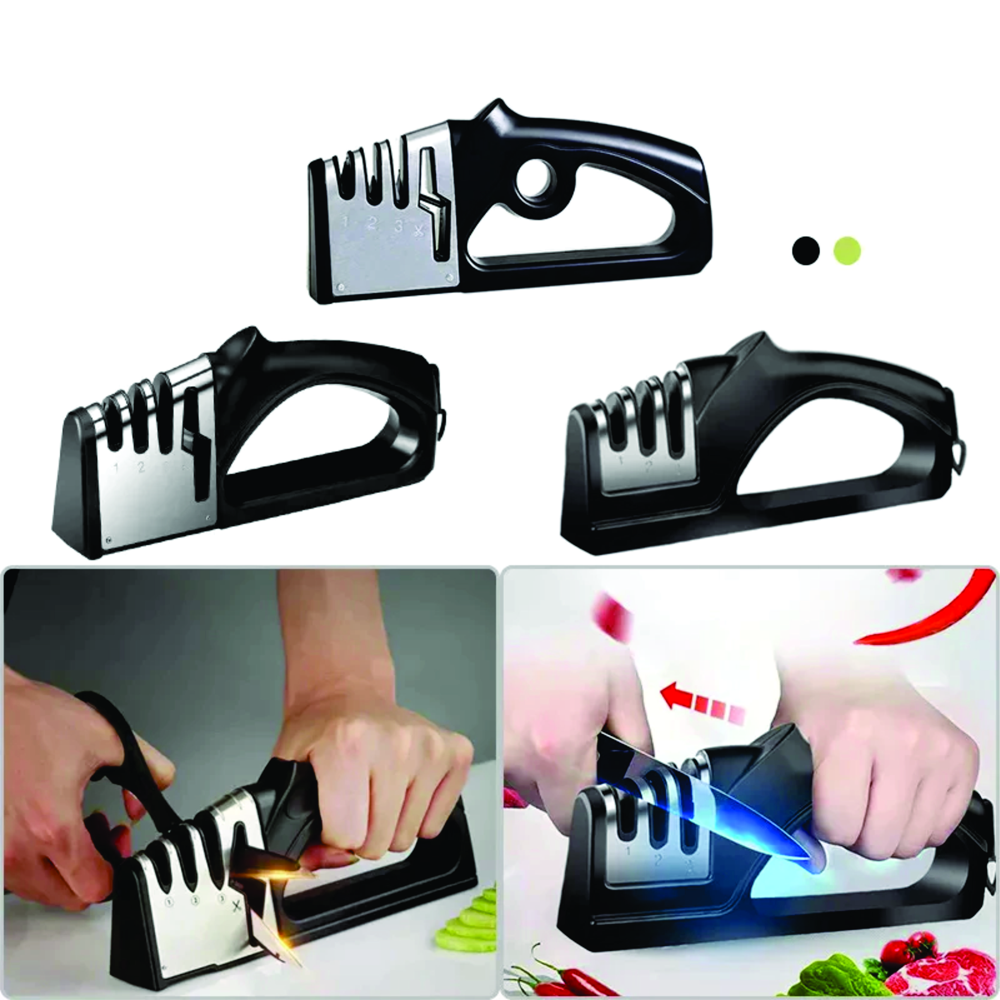 Dụng Cụ Mài Dao Mài Kéo Inox Cao Cấp 4 Trong 1 Phục Hồi Lưỡi Dao Hiệu Quả.