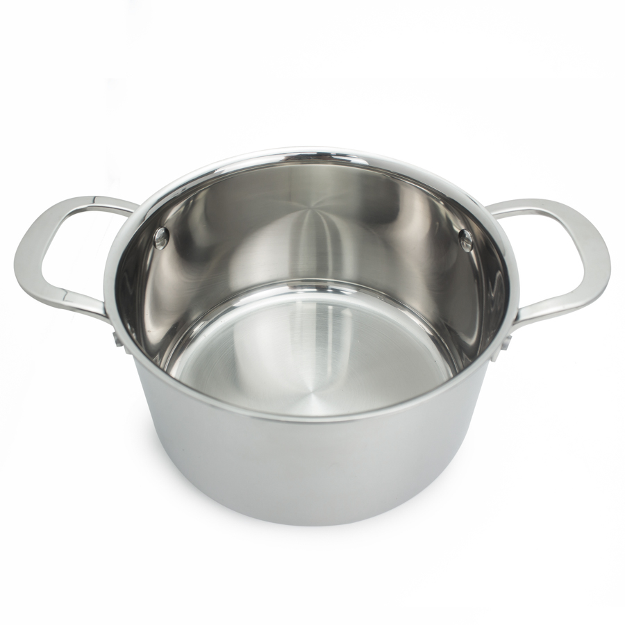 Nồi Inox 304 thân đáy đúc liền 3 lớp Kalpen Kazler 24cm dung tích 6.5L, đáy từ, vung kính chuẩn Đức - Hàng chính hãng
