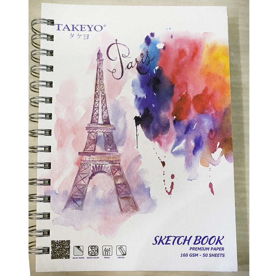 Sổ Vẽ Lò Xo Takeyo 8522 A5 - 50 Tờ - Mẫu Ngẫu Nhiên