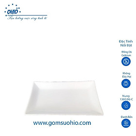 Khay Chữ Nhật 30cm Sứ Trắng OHIO