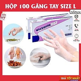 Hộp 100 Găng Tay Nấu Ăn Siêu Dai Victoria Bay Làm Bếp Siêu Dai Chất Liệu TPE Không Mùi Chống Nhăn