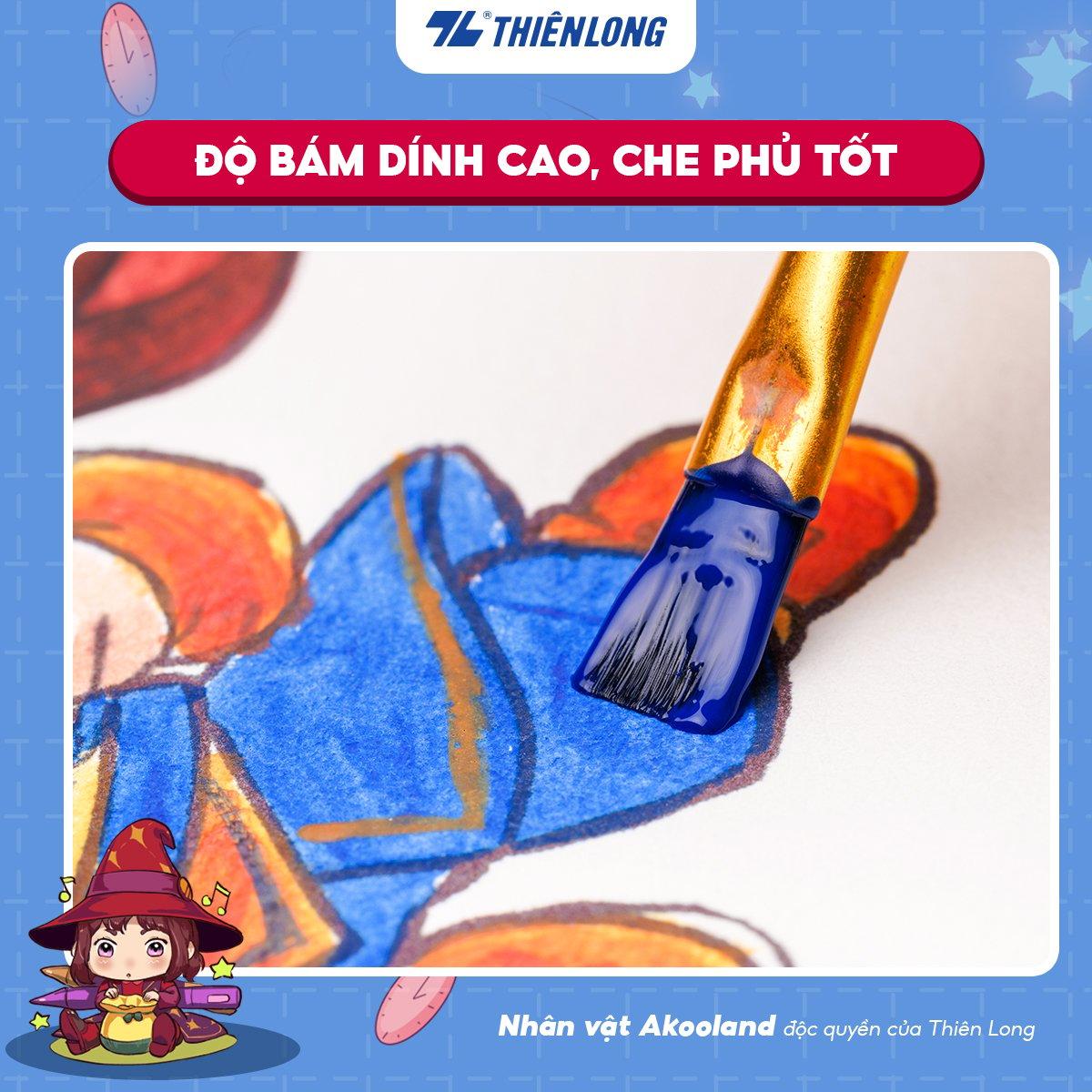 Hộp 6/12 màu nước rửa được - Washable Poster Color Thiên Long Colokit - Nhân vật Futy Akooland thế giới học cụ thần kỳ