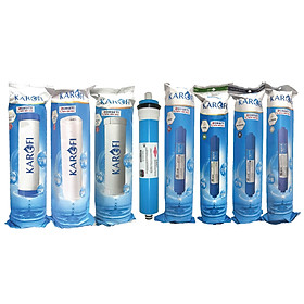 Trọn bộ Combo 8 lõi lọc nước Karofi chính hãng 12345678 - T33, Mineral, FarinFrared, Na - Hàng Chính Hãng