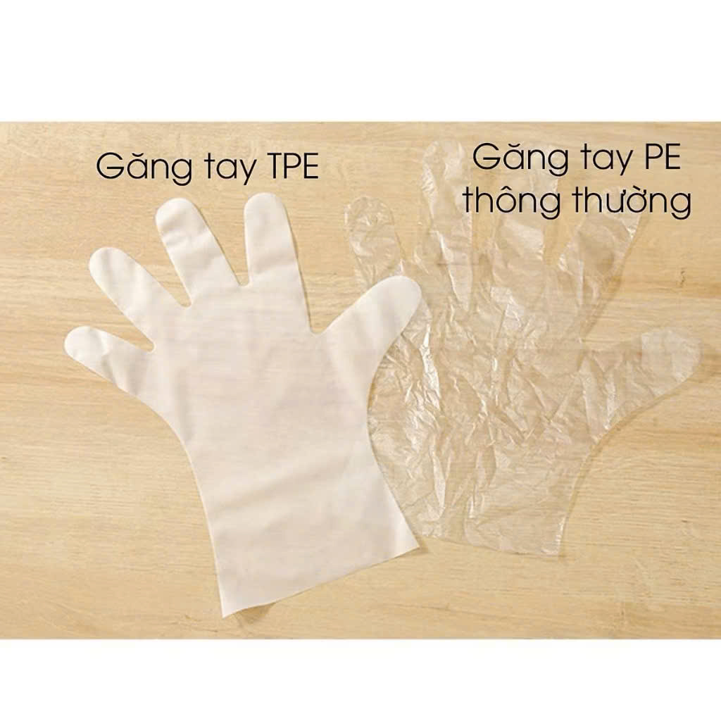 Hộp 100 Găng Tay Nilon Làm Bếp – Bao Tay TPE Kháng Khuẩn, Dùng 1 Lần Vệ Sinh - HÀNG CHÍNH HÃNG MINIIN