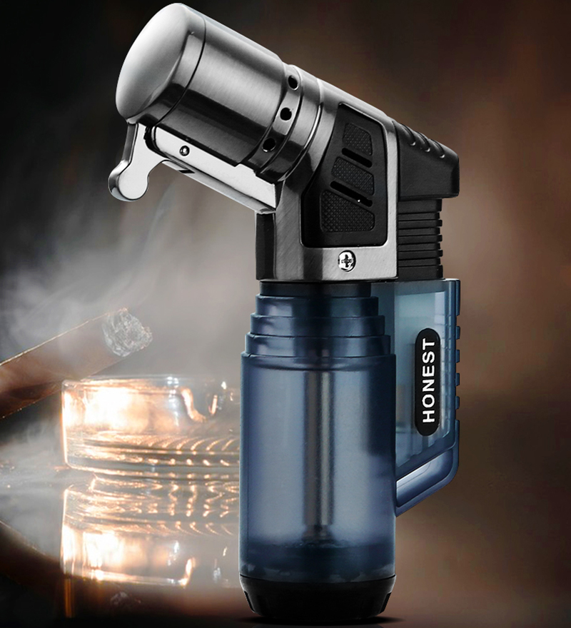 Vỏ Hột Quẹt Bật Lửa Gas Honest BCZ-779 Khò 3 Tia Cực Mạnh, Nhìn Thấy Lượng Gas Bên Trong - Nhiều Màu