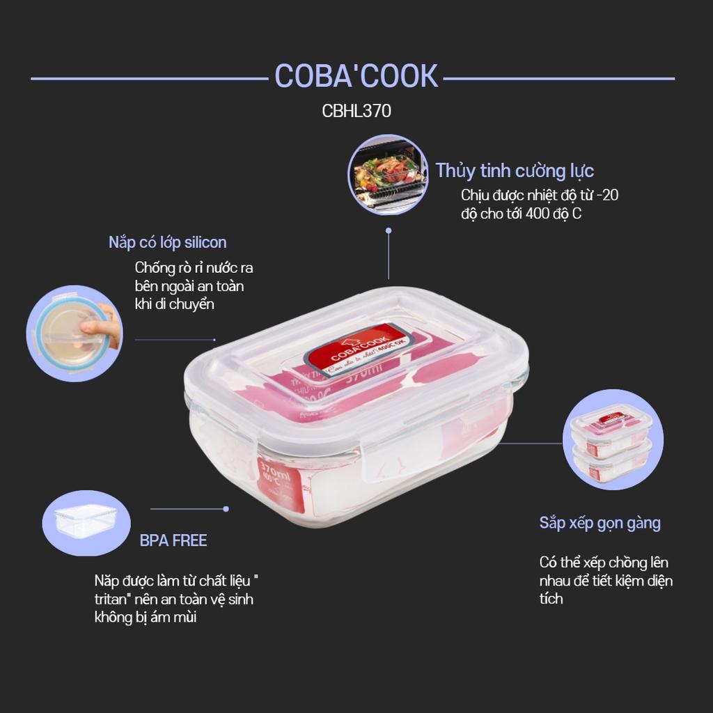 Bộ 3 hộp đựng cơm thủy tinh COBA