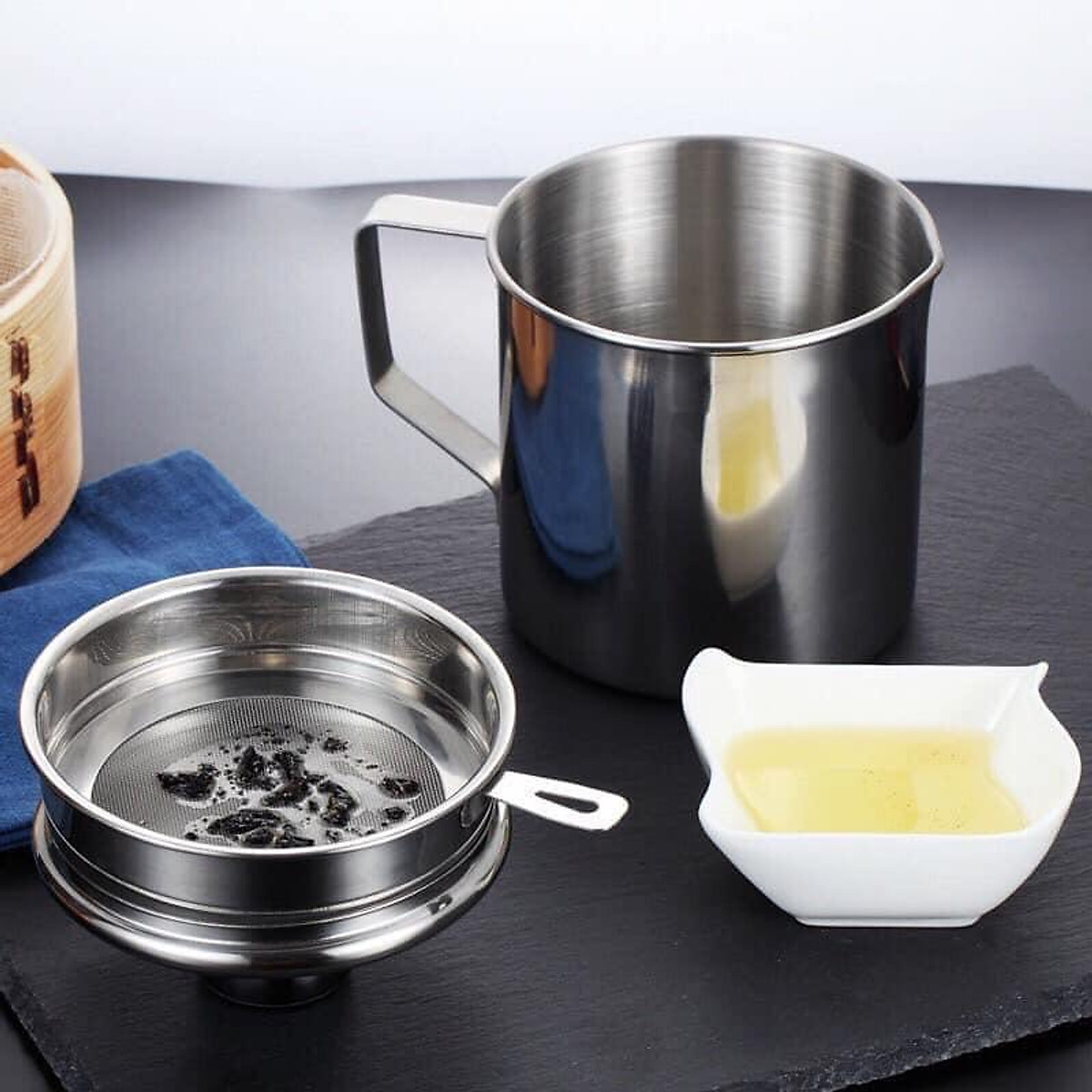 Ca Lọc Dầu Inox 304 Không Thấm Lọc Dầu Cực Trong ,Không Để Lại Cặn,Nguyên Chất Dầu Không Đen - Hàng Loại 1 - Chính Hãng MINIIN