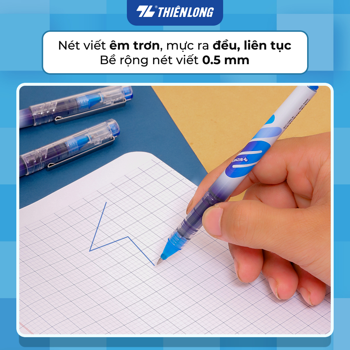 Bút lông bi - Rollerball Pen Thiên Long RB-007 - Công nghệ Free Ink System