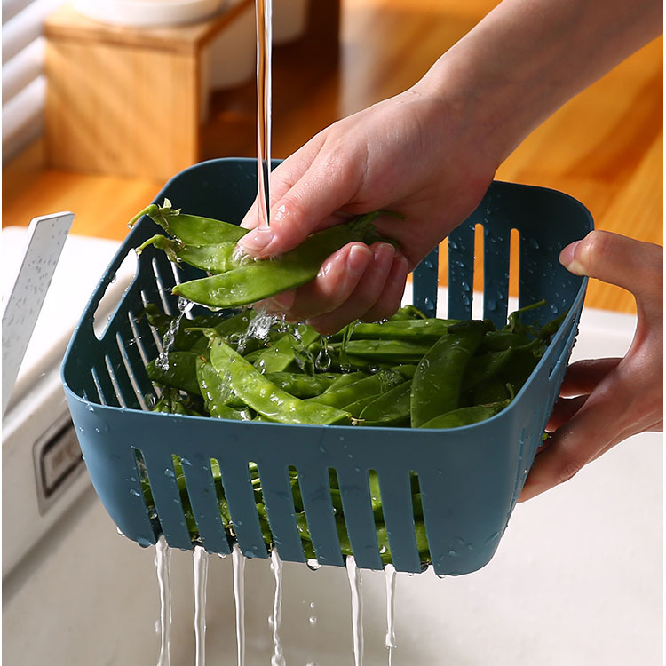 Rổ nhựa kèm chậu 2 trong 1 có nắp đậy GROFA - Giao màu ngẫu nhiên