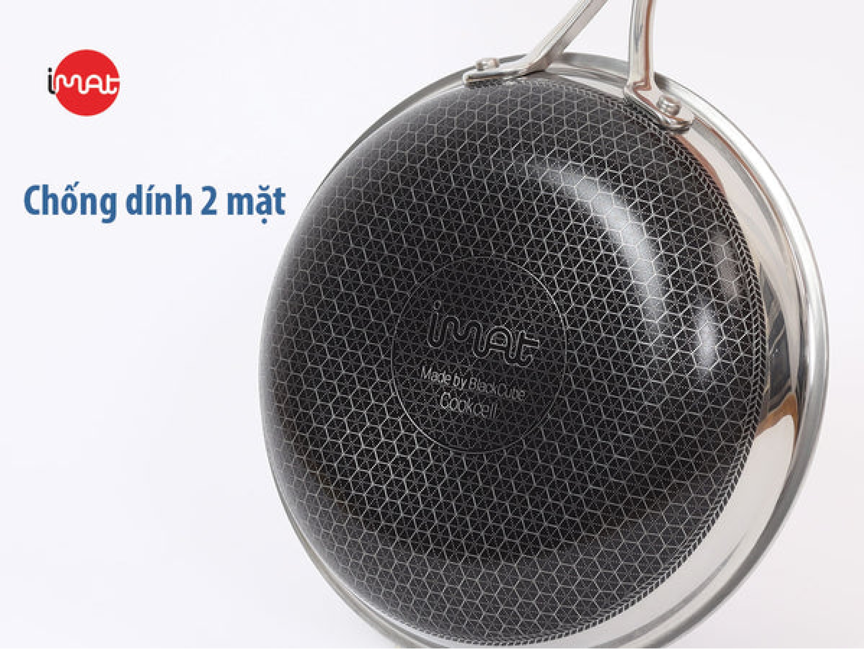 Chảo chiên iMat Hybrid lòng xanh
