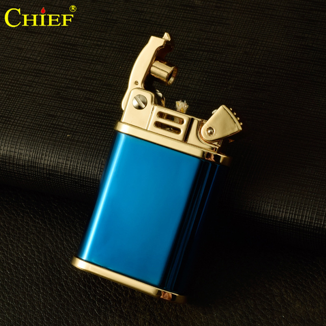 Vỏ Hột Quẹt Bật Lửa Xăng Chief CF211 Làm Bằng Đồng Nguyên Khối Nhiều Màu - Dùng Xăng Bấc Đá Cao Cấp